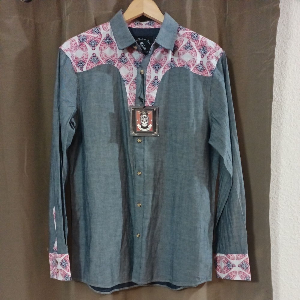 Rock Roll -n- Soul Button Up Blouse Medium - Picture 1 of 6